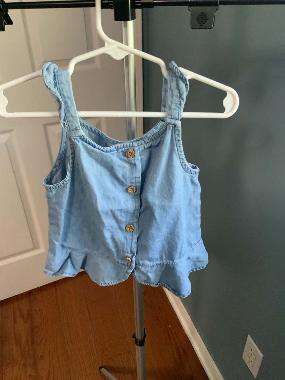 Calvin Klein Jeans Denim Peplum Tank Top Girls Size 4T Blue